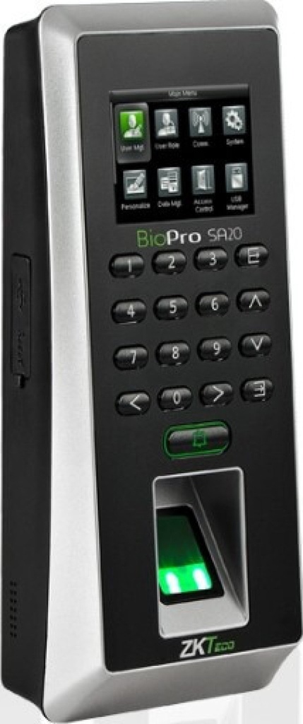 BioPro SA20 Z-ID Fingerprint Sensor Time Attendance and Access Control Features Built-in auxiliary input