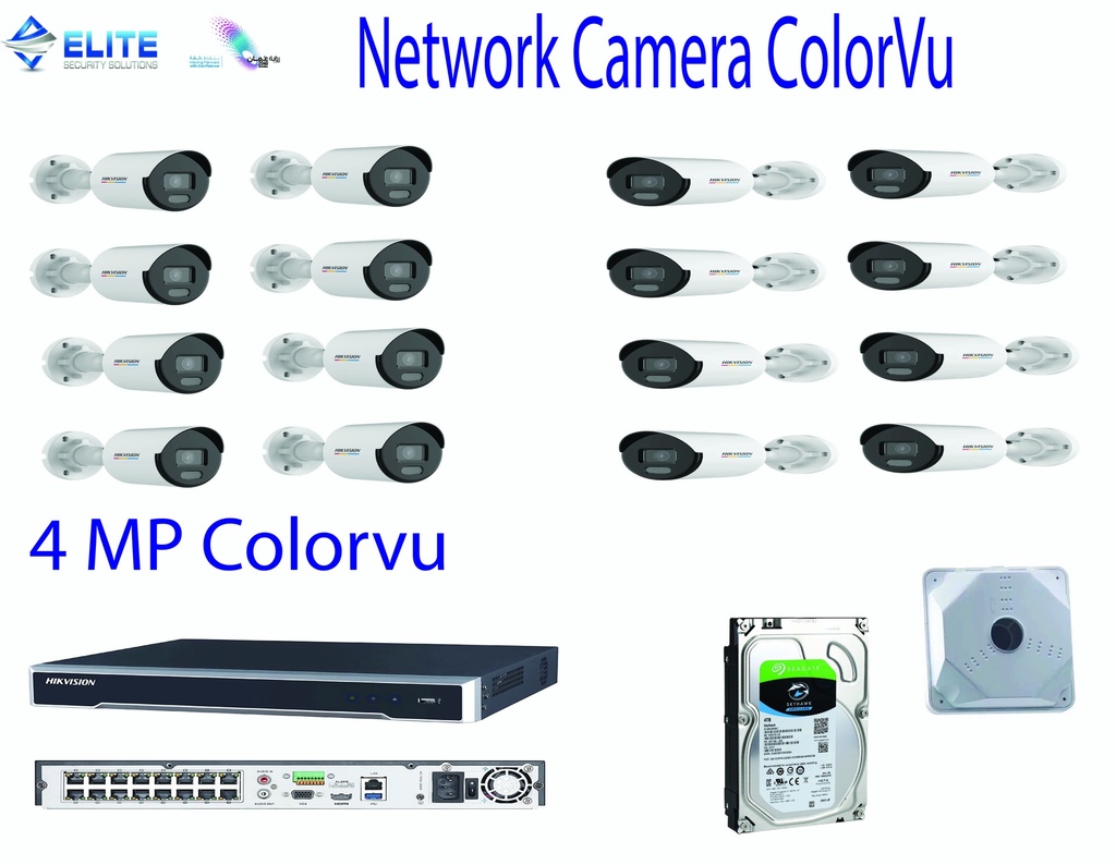 4 MP 16 IP Color Cameras Bundle- Ready Cabling